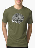 Brain with Glasses Green T-shirt Men's Clothing - Jameson Ward