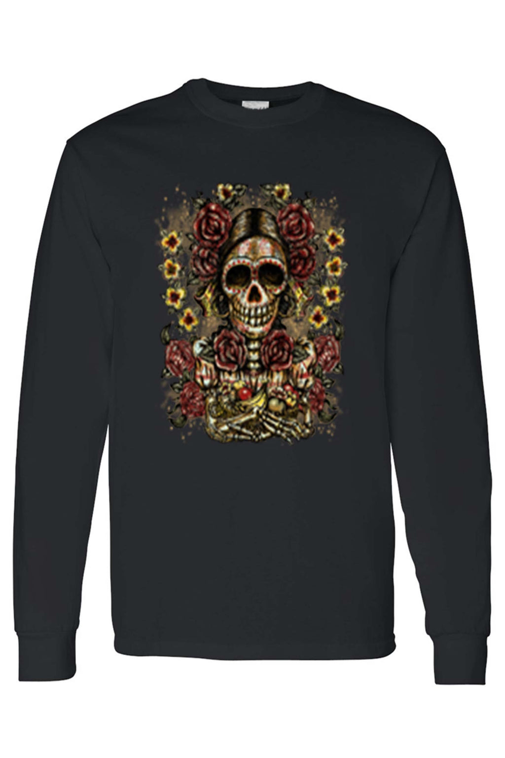 Unisex Frida Kahlo The Artist Sugar Skull Long T-Shirt - Jameson Ward