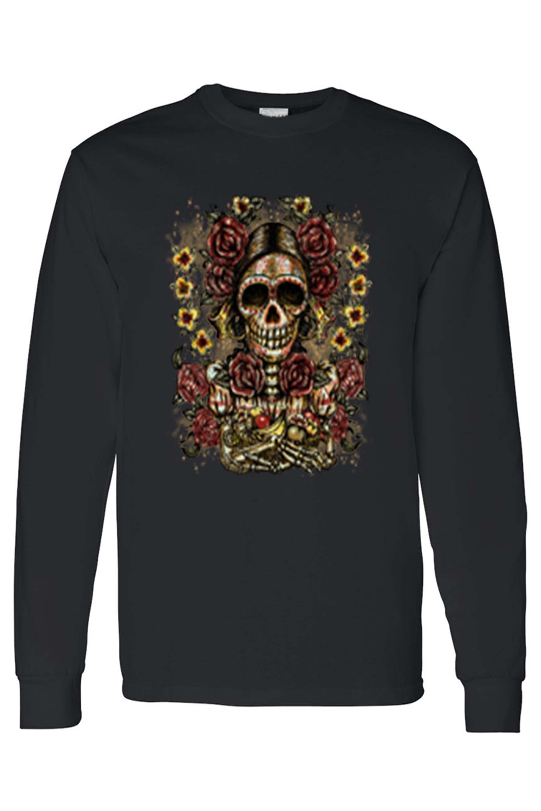 Unisex Frida Kahlo The Artist Sugar Skull Long T-Shirt - Jameson Ward