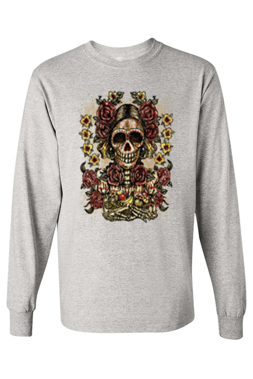 Unisex Frida Kahlo The Artist Sugar Skull Long T-Shirt - Jameson Ward