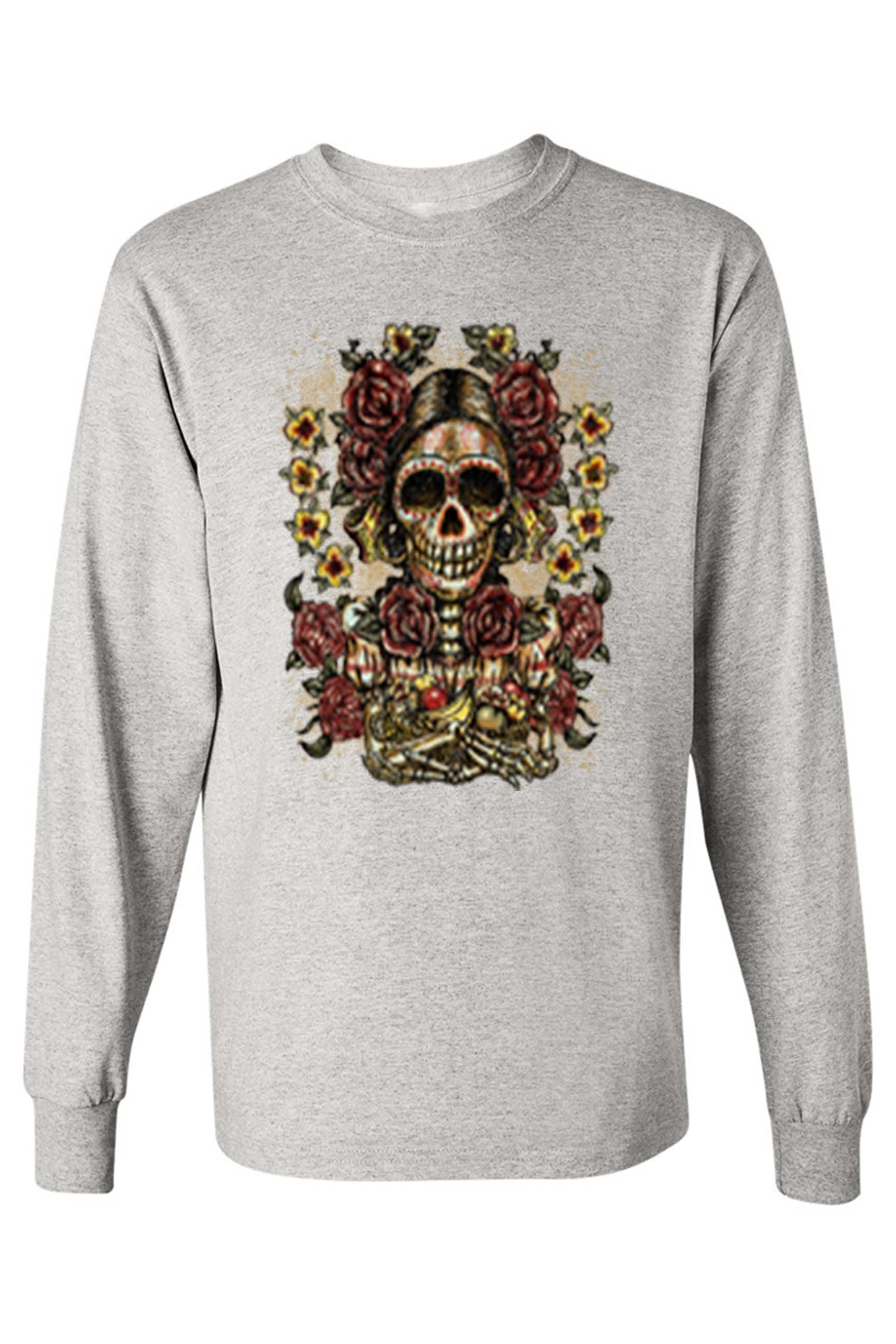 Unisex Frida Kahlo The Artist Sugar Skull Long T-Shirt - Jameson Ward