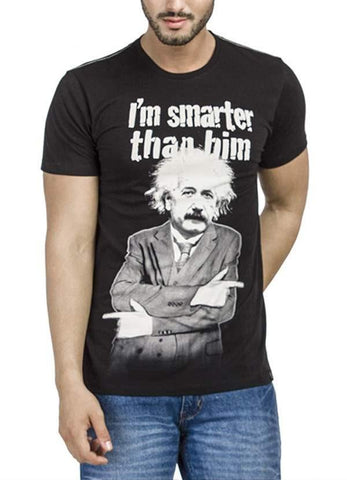 Einstein I'm Smarter Black Half Sleeve Men T-Shirt
