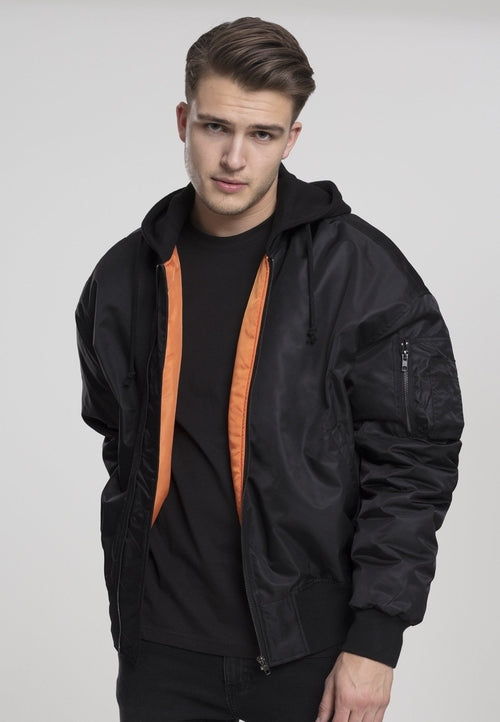 Hooded Oversized Bomber Jacket - All Black Men's Clothing - Jameson Ward