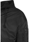 Hooded Oversized Bomber Jacket - All Black