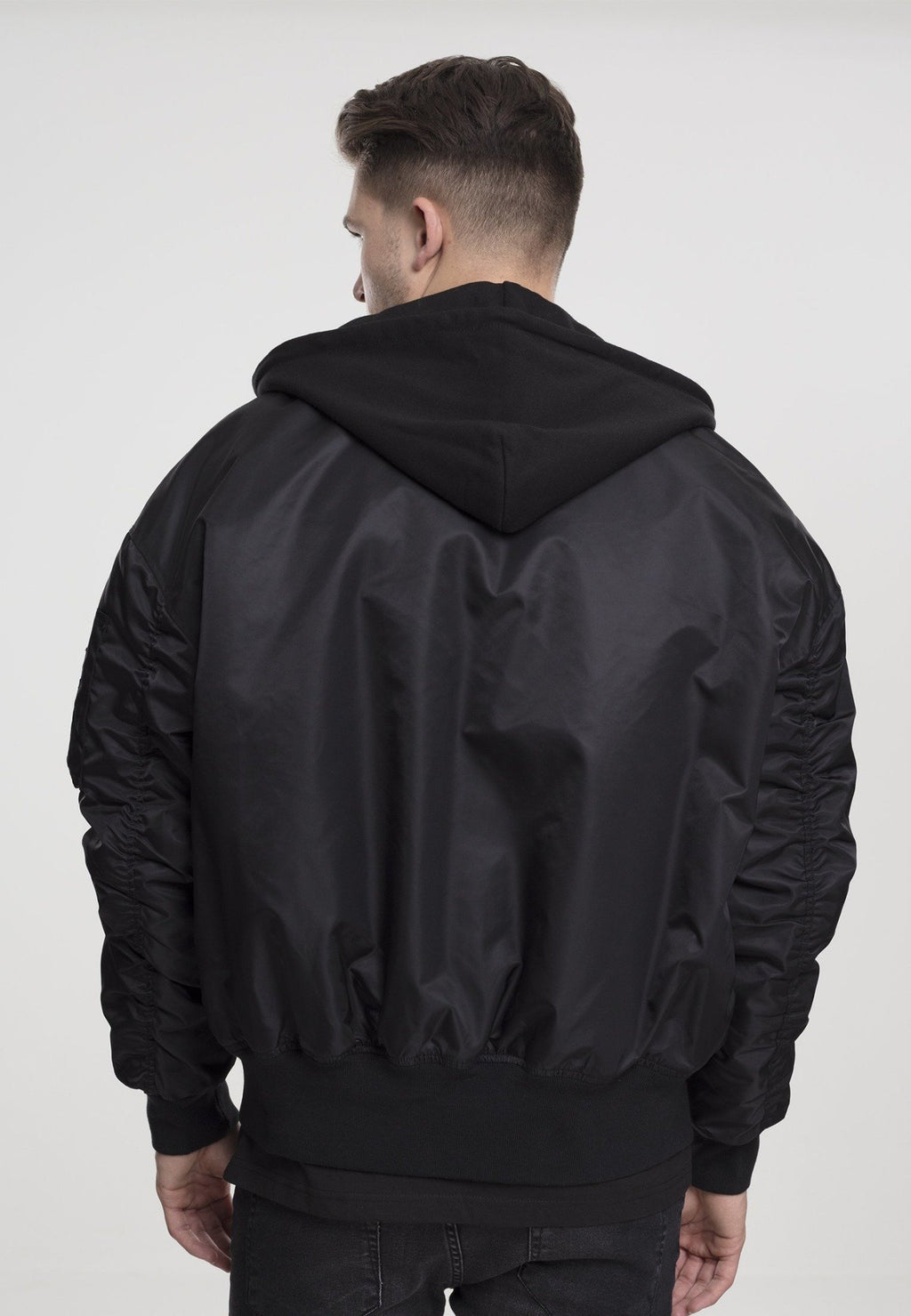 Hooded Oversized Bomber Jacket - All Black Men's Clothing - Jameson Ward