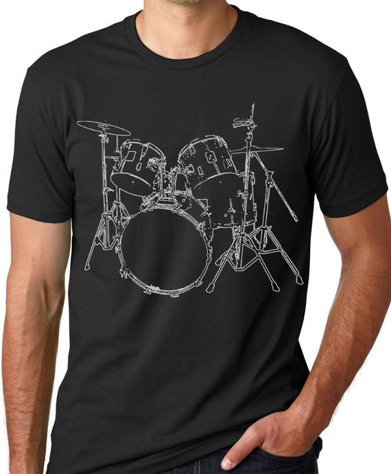 Drums T shirt cool Musician T-shirt screen printed Men's Clothing - Jameson Ward