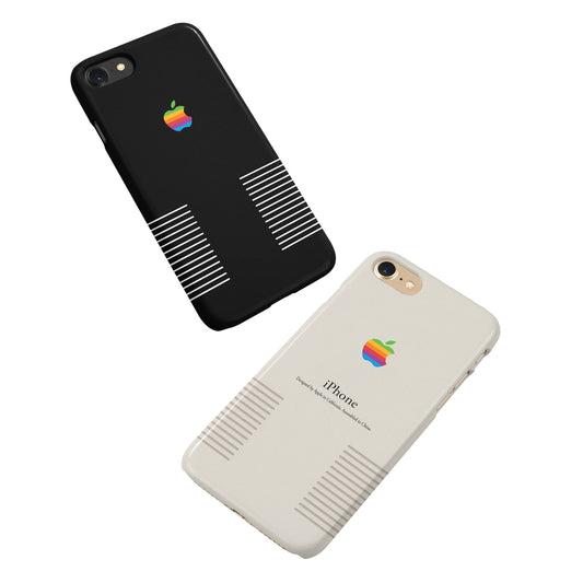 Retro Apple Logo Vintage iPhone Case Black / White