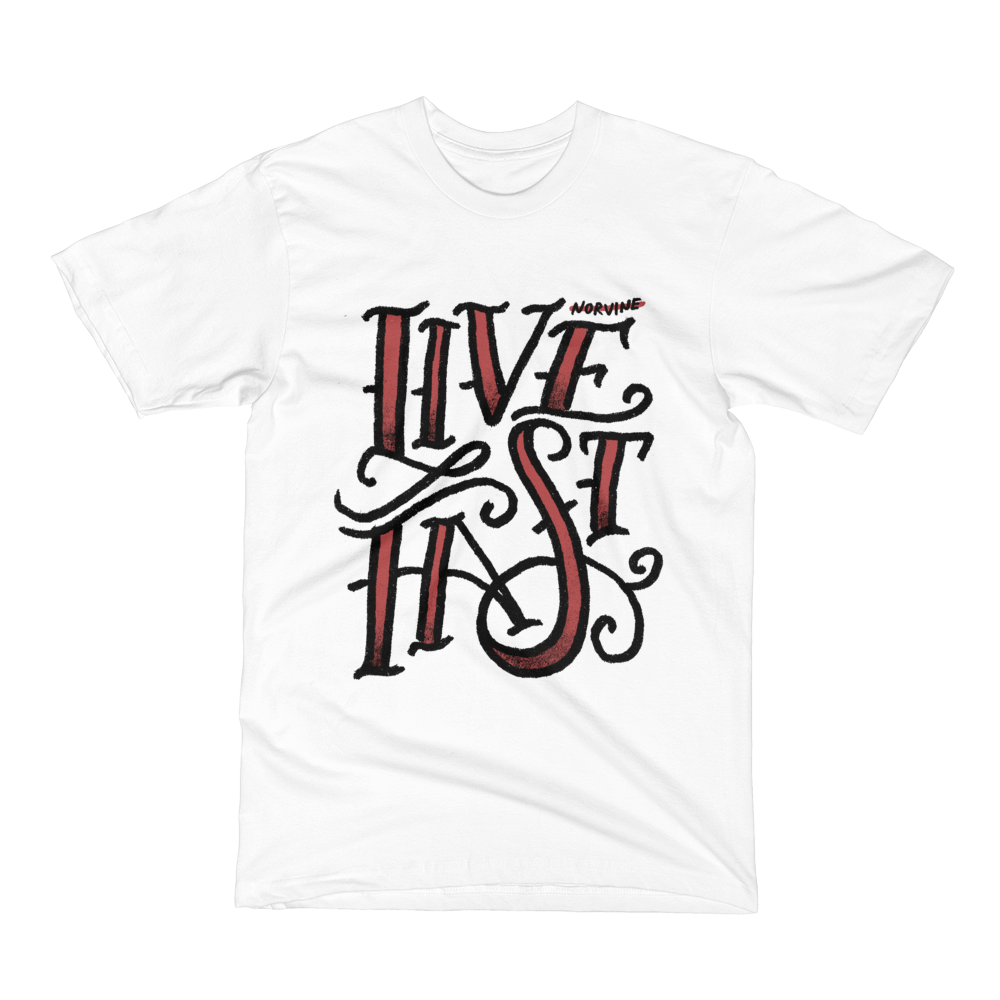 Live Fast White T-Shirt (Norvine) T-Shirt - Jameson Ward