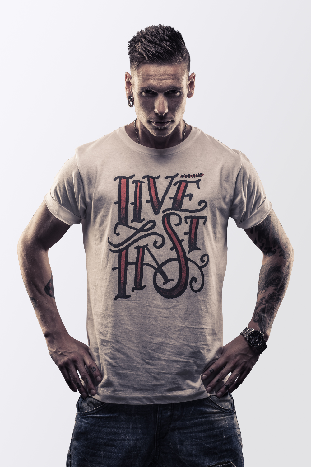 Live Fast White T-Shirt (Norvine) T-Shirt - Jameson Ward