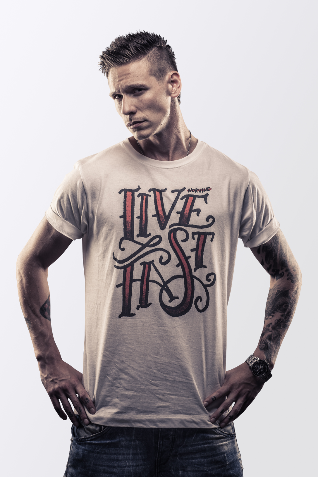 Live Fast White T-Shirt (Norvine) T-Shirt - Jameson Ward
