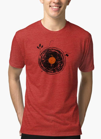 Enchanting Vinyl Records Vintage LG Red Malange T-shirt