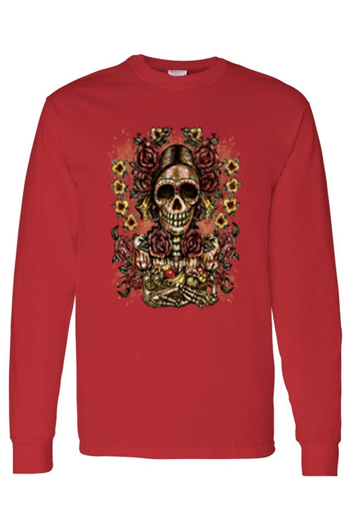 Unisex Frida Kahlo The Artist Sugar Skull Long T-Shirt - Jameson Ward